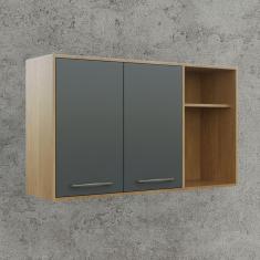 Armário Aéreo para Cozinha 2 Portas 2 Nichos 120 cm Áustria Valdemóveis