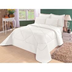 Kit Edredom + Lençol Dupla Face Casal Queen 6 Pçs Branco