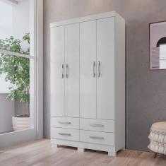 Guarda Roupa 4 Portas e 4 Gavetas Deventer Branco