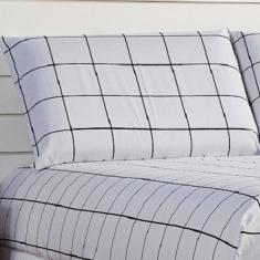 Jogo de Lençol Lines Queen Micropercal 180Fios 3 peças - Branco