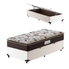 Cama Box Baú Solteiro Branca + Colchão de Espuma D45 Probel GuardaCostas ProForce Plus 88x188x70cm