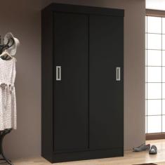 Guarda-Roupa Solteiro Berlim 2 Portas de Correr Preto - Evidencia Móve