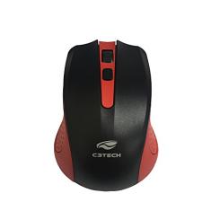 C3Tech Mouse Sem Fio Vermelho M-W20RD - Wifi 2.4Ghz, Tecnologia Free Smart Link, 1000DPI, DPI ajustavel; Ambidestro, 4Botoes, Windows, MAC OS,LINUX, CHROME OS