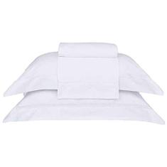 Buddemeyer Jogo de Cama Queen Cetim 300 Fios Bud Vision New Colors II 100% Algodão Penteado Branco 4 peças