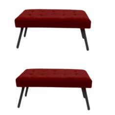 KIT 2 Puffe Banqueta Retangular Londres Decorativo, quarto, sala e Clo