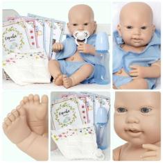 Boneco Bebe Reborn Menino Luca 43cm Corpo de Silicone Careca - Cegonha