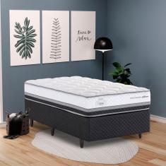 Colchão Molas Ensacadas Floripa Solteiro 88cm Preto / Branco