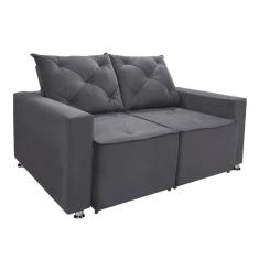 Sofá Retrátil E Reclinável 2 Lugares Bariloche Suede Cinza Speciale Home Cinza