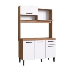 Armário De Cozinha Compacta 4 Portas 1 Gaveta Naty Freijó/branco