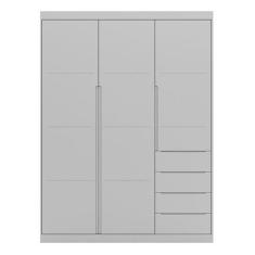 Guarda Roupa Infantil Pietra 3 Portas e 4 Gavetas Cinza - PR Baby, Cin