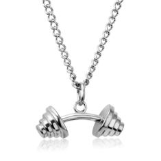 Colar Cordão Academia Fitness Peso Halter Níquel