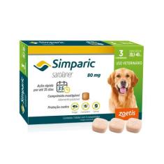 Simparic antipulgas para Cães de 20,1 a 40Kg - 80mg - cx com 3 compr -