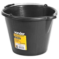 Balde de plástico extraforte 12 litros preto Vonder