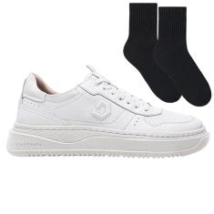 Kit Tênis Democrata Denim Branco Masculino + Par-Masculino