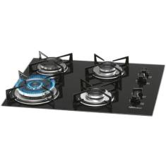 Cooktop Fischer 4 Bocas 9788-12916, Tripla Chama, Mesa Vidro, Preto, B