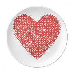 Prato de sobremesa com desenho de coração rosa para dia dos namorados, porcelana decorativa de 20 cm, jantar em casa