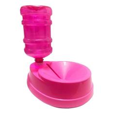 Bebedouro Automático 1L Cães Gatos Não Molha Pelos - Rosa
