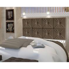 Painel De Cama Box Botão Queen 1,60 Elegance Cor Marrom