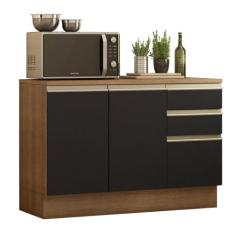Balcão de Pia Armário de Cozinha 120 cm 2 Portas e 3 Gavetas (Com Tamp