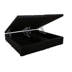 Base Cama Box Baú Bipartido Casal material sintético Preto 43x138x188 