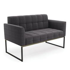 Sofá Namoradeira 2 Lugares Industrial Preto Elisa Bouclê D03 - D`rossi Cor Grafite