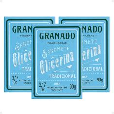 Kit Sabonete Vegetal de Glicerina Granado Tradicional 90g Com 3