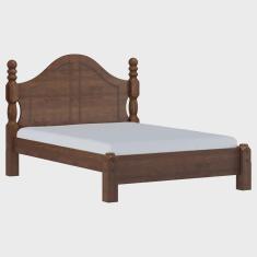 Cama de Casal Clássica 208cm x 152,5cm Café Ouro Madeira Pinus - Finestra