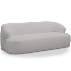 Sofá 3 Lugares Curvo Orgânico Para Sala Living 180cm Barolo L06 Bouclê