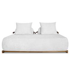 Sofá 2 Lugares 160cm Ilha Base Madeira Viero S06 Boucle Branco - Mpozenato