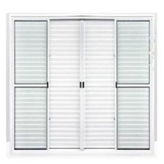 Porta Balcão 6 Folhas Aluminio Branco C/Trinco 2,10x2,00