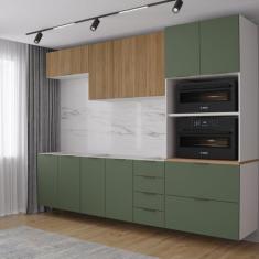 Cozinha Modulada 5 Peças 2 Aéreos 2 Balcões 1 Torre Quente Ipanema Cab