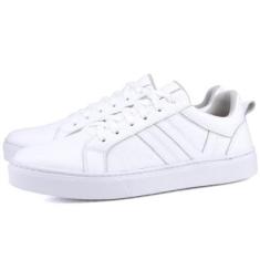 Tênis Casual em Couro Masculino Mr. Gutt Branco-Masculino