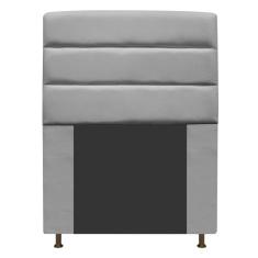 Cabeceira Estofada Turim 90cm Solteiro Suede Cinza Adj Decor