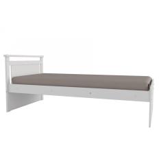 Cama Solteiro Cabeceira com Detalhes Lipe Móveis Peroba Branco Brilho