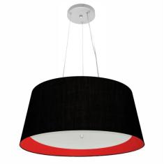 Lustre Pendente Cone Md-4015 Cúpula Em Tecido 25/60x50cm Pret