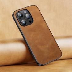 Capa de telefone magnética luxuosa para iphone 11 12 13 14 15 pro max couro capa de telefone celular carregamento sem fio, marrom, para iphone 14 plus