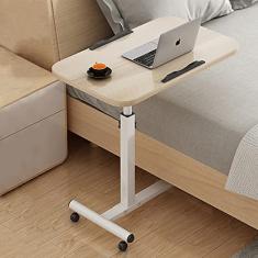 SilteD Mesa lateral sobre a cama com rodas, mesa de computador portátil móvel sobre a cama, altura ajustável, mesa de computador portátil com rodinhas, mesa lateral para sofá, mesa de trabalho, jantar