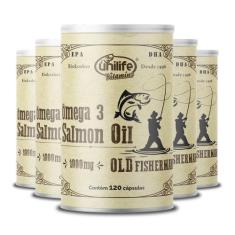 Kit 5 Ômega 3 old Fisherman Unilife 120 cápsulas