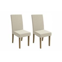 Cadeira Sala de Jantar 2CAD131 Kit 2 Un Canela/Linho Bege - Kappesberg