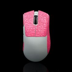 Hokeyio Fita aderente para Razer Deathadder V3 Pro - antiderrapante, controle aprimorado, suga suor, couro macio, melhora a aderência de jogos FPS [pré-corte] CS Letter Pink 0,3 mm