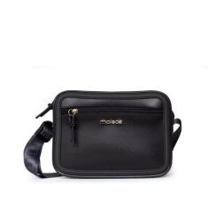 Bolsa Feminina Moleca Transversal Pequena com Bolso Preta, Preto, Únic