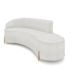 Sofá 4 Lugares Orgânico 220cm Pé Dourado Morgan Bouclê Cinza D03 - D'Rossi