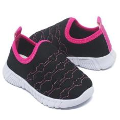 Tenis Infantil Escolar Confortavel Bordado Coração-Feminino