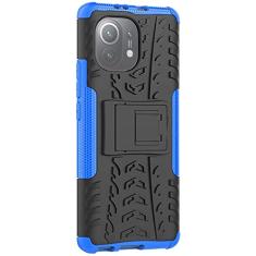 Capa Capinha Anti Impacto Para Xiaomi Mi 11 Lite com Tela de 6.55" polegadas Case Armadura Hybrid Refor�ada Com Desenho De Pneu - Danet (Azul)