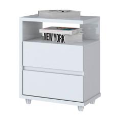 Criado-Mudo Campeche 2 Gavetas Henn D07-10 - Branco