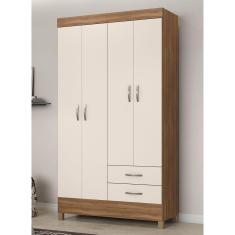 Guarda Roupa Roupeiro Solteiro 42860 04 Portas 02 Gavetas Astro Amendola Touch Off White Demóbile 