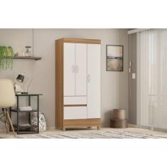 Guarda Roupa Solteiro 3 Portas 2 Gavetas 3 Prateleiras Wind Demobile Amendola Touch/Off White