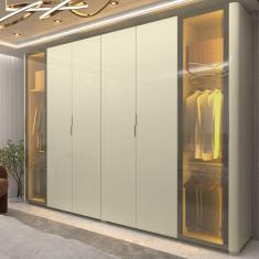Guarda-roupa Casal 6 Portas com 2 Portas Reflecta com Pés com Led Innova Off White