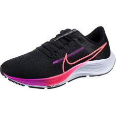 Tênis de corrida masculino Nike Air Zoom Pegasus 38, preto (Black Flash Crimson Off Noir), 46 CA