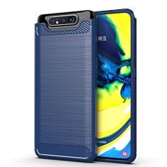 Capa para Samsung Galaxy A80, capa de material de fibra de carbono, suave antiderrapante, macia, anti-impressões digitais, capa totalmente protetora para Samsung Galaxy A80